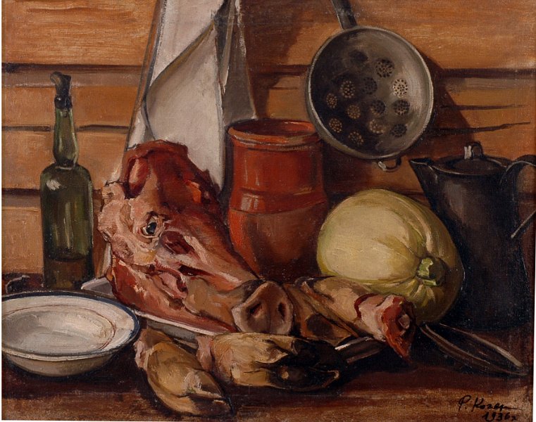 Still life with pig head 1936 oil on canvas 60x75